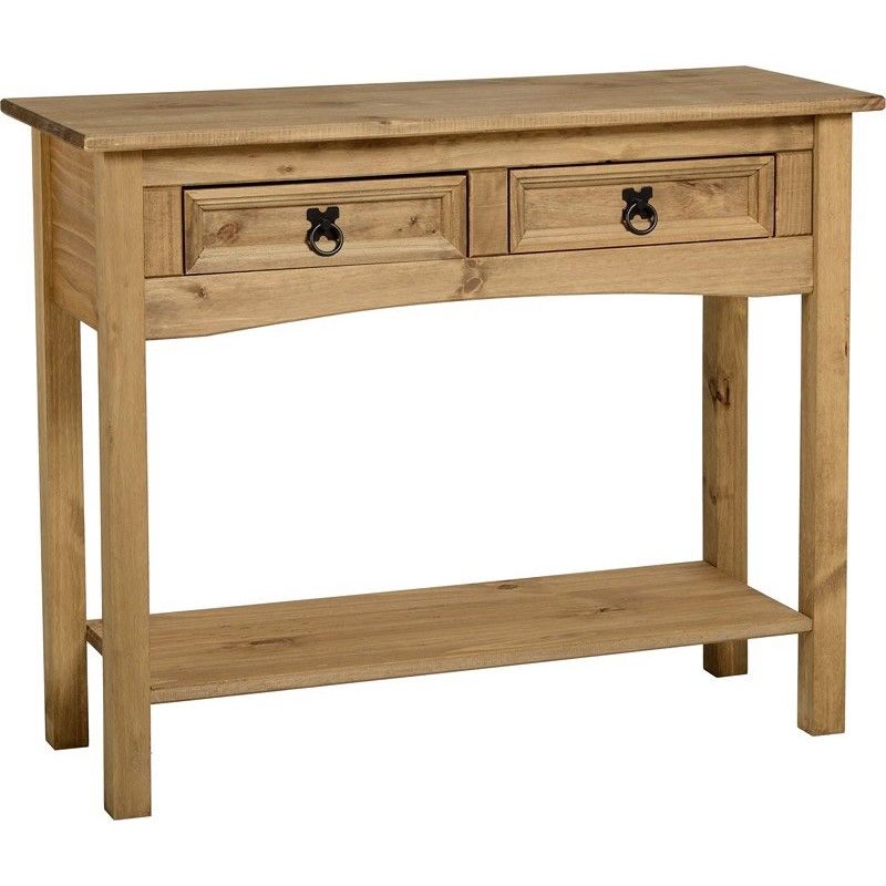 Corona 2 Drawer Console Table With Shelf – Brixton Beds Throughout 2 Drawer Console Tables (View 3 of 20)