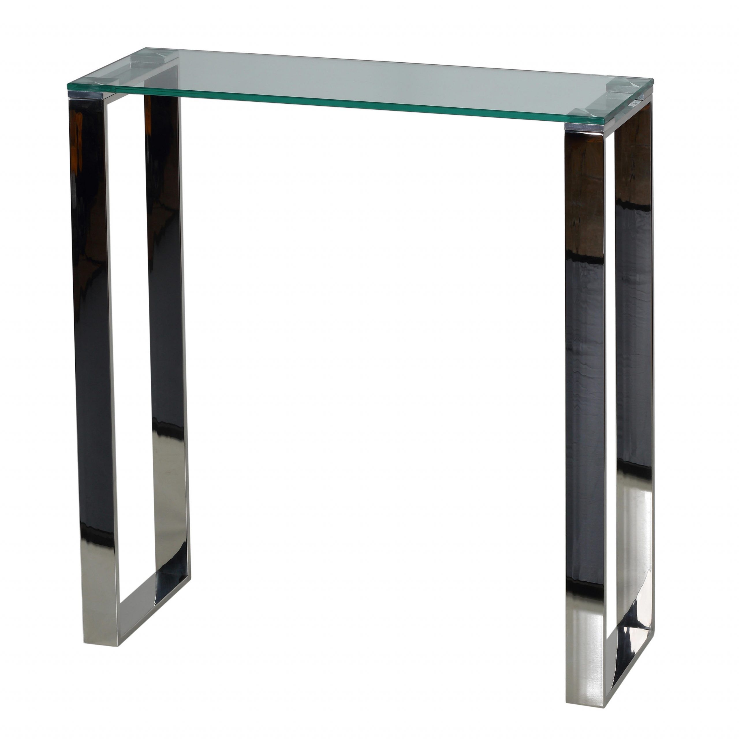 Cortesi Home Forli Small Entry Way Console Table Contemporary Glass And With Regard To Geometric Glass Modern Console Tables (View 18 of 20)