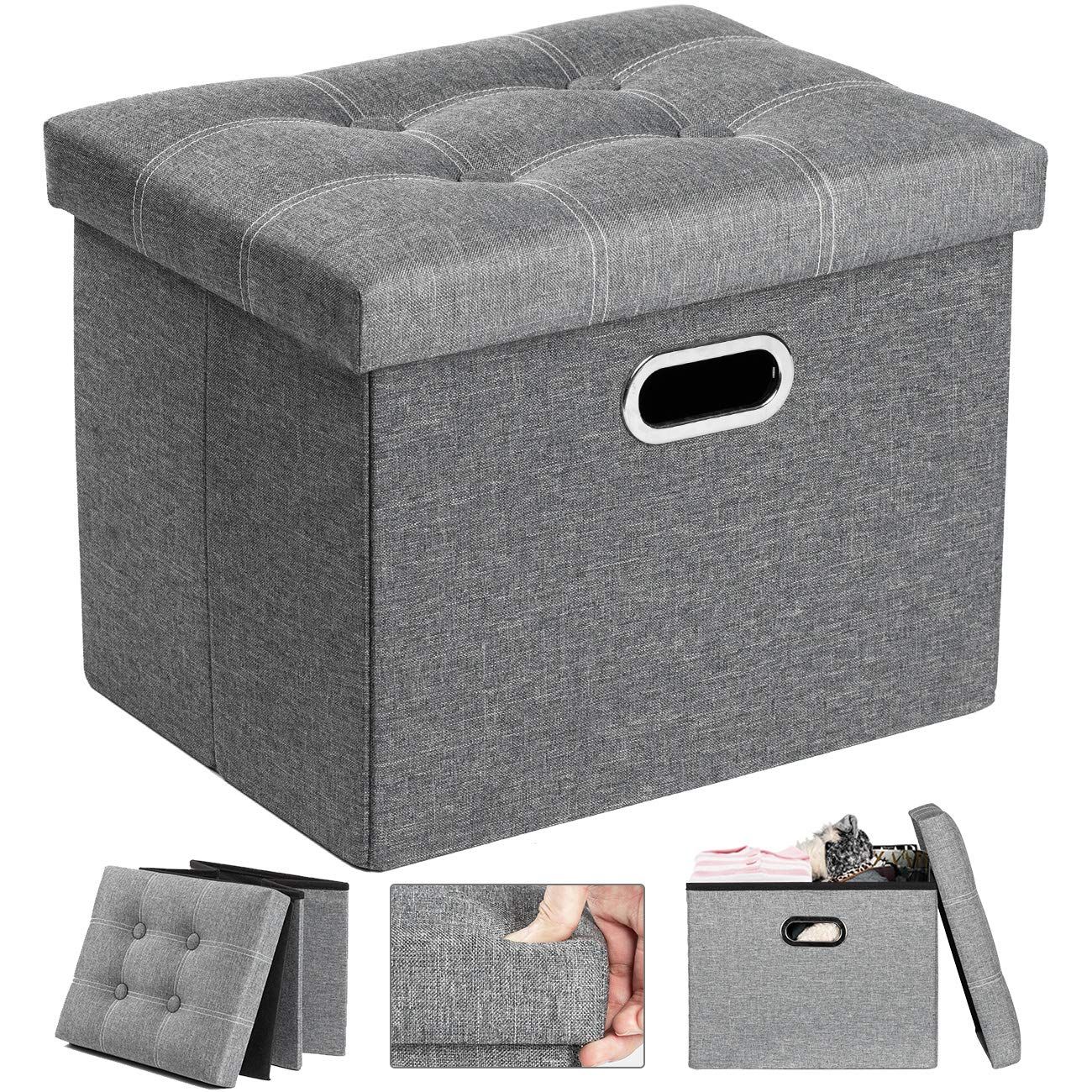 Cosyland Ottoman With Storage For Room Folding Ottoman Foot Stool Intended For Light Gray Fold Out Sleeper Ottomans (View 19 of 20)
