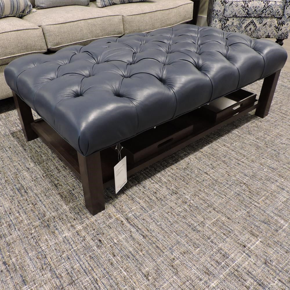 Craftmaster L034600 Leather Cocktail Ottoman | Belfort Furniture | Ottomans For Leather Pouf Ottomans (View 16 of 20)