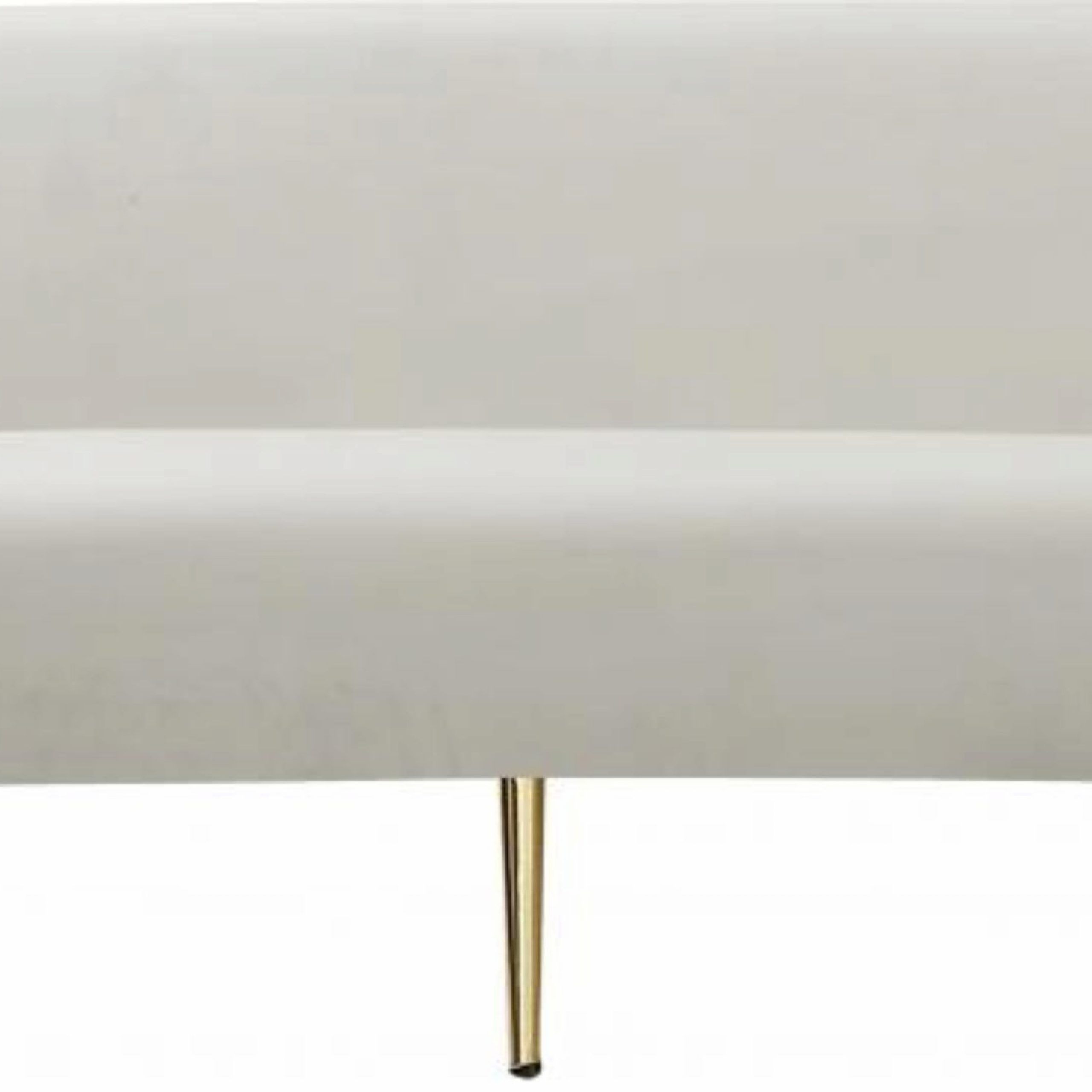 Cream Velvet Gold Metal Legs Sofa & Loveseat Set 2pcs Meridian For Cream And Gold Console Tables (View 5 of 20)
