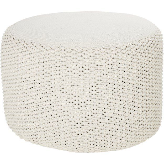 Criss Cream Knit Pouf + Reviews | Cb2 | Knitted Pouf, Pouf, Knitting Inside Cream Cotton Knitted Pouf Ottomans (Gallery 20 of 20)