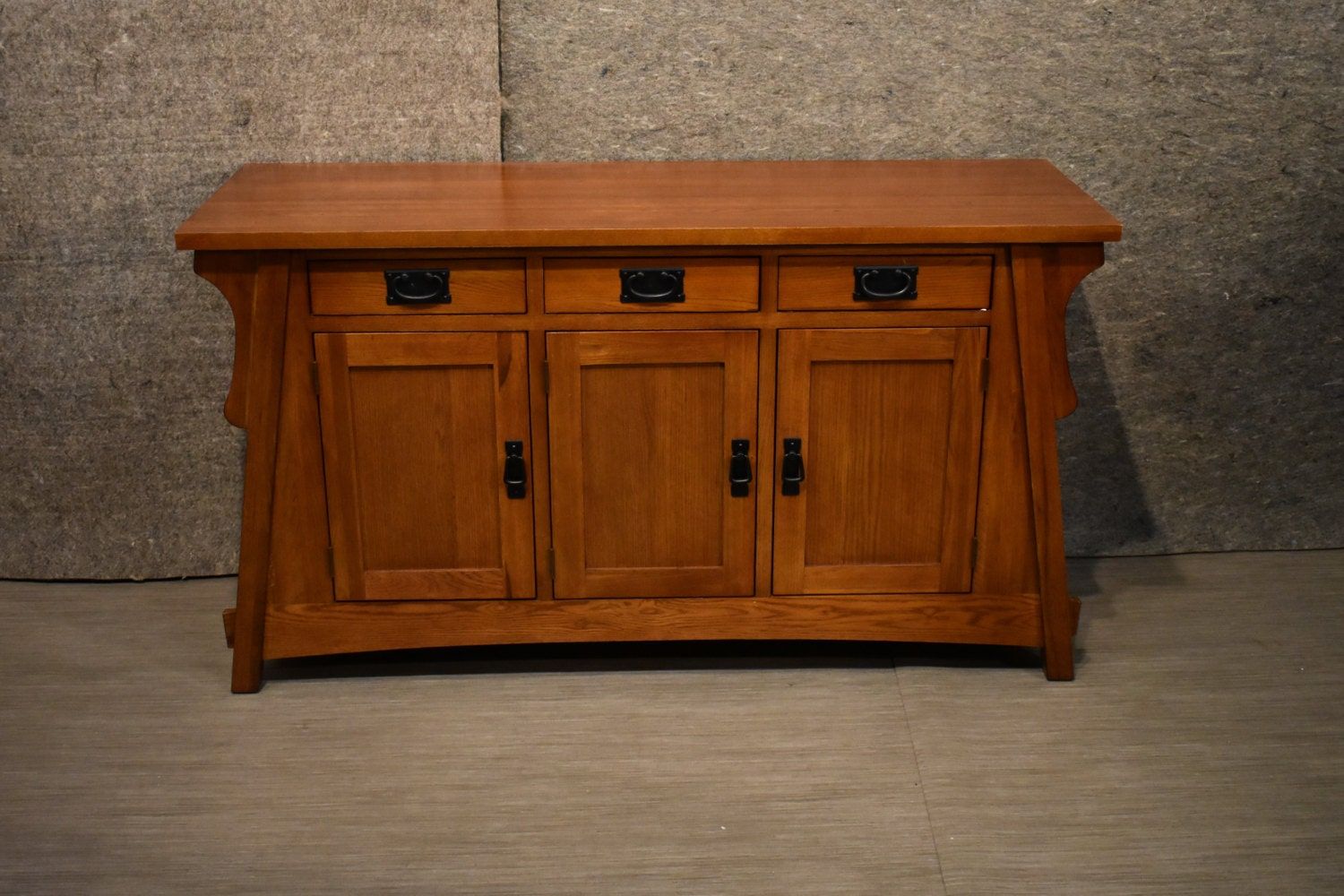 Crofter Style Mission Solid Oak Console Sideboard Sofa Table Intended For Metal And Mission Oak Console Tables (View 7 of 20)