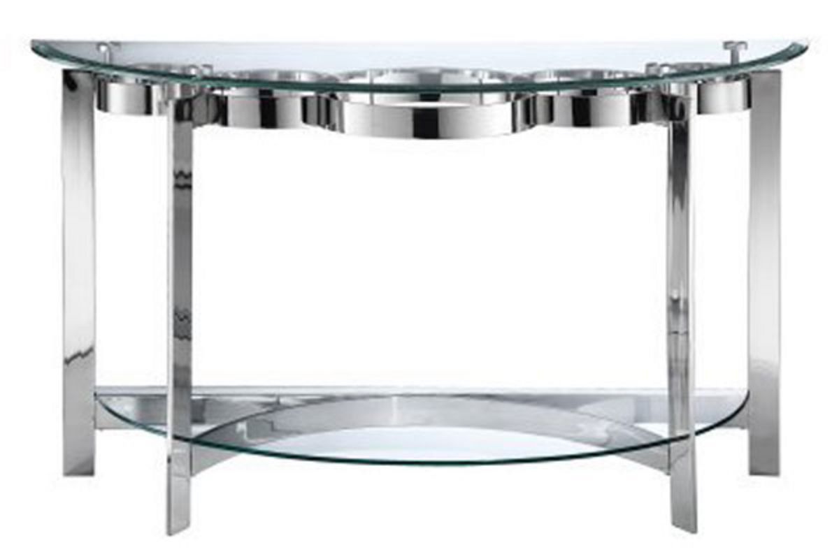 Curvy Chrome & Glass Sofa Table At Gardner White Intended For Polished Chrome Round Console Tables (View 4 of 20)