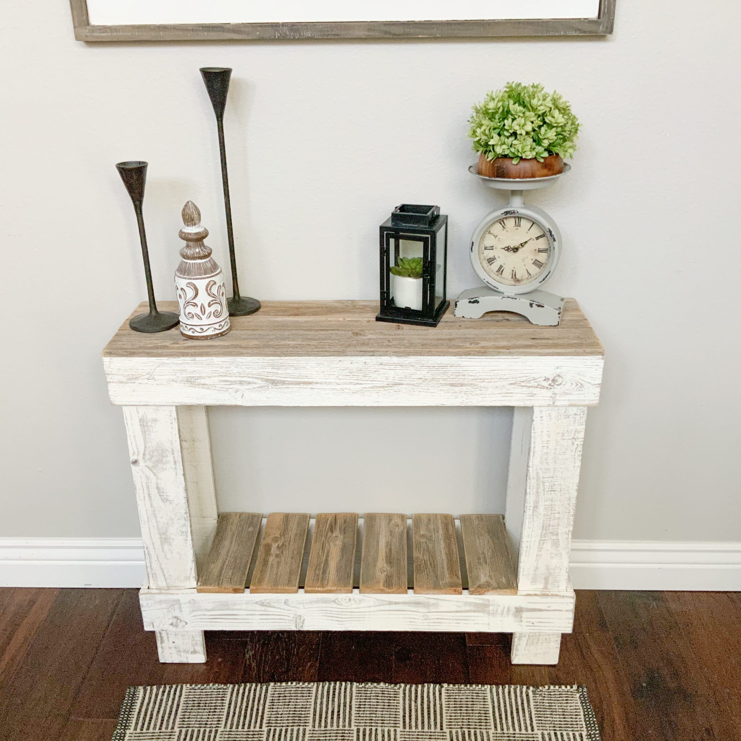 Del Hutson Designs Reclaimed Wood Console Table, Natural/white Regarding Barnwood Console Tables (View 7 of 20)