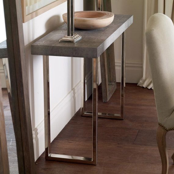 Delano Console Table, Faux Shagreen – Metal (View 17 of 20)