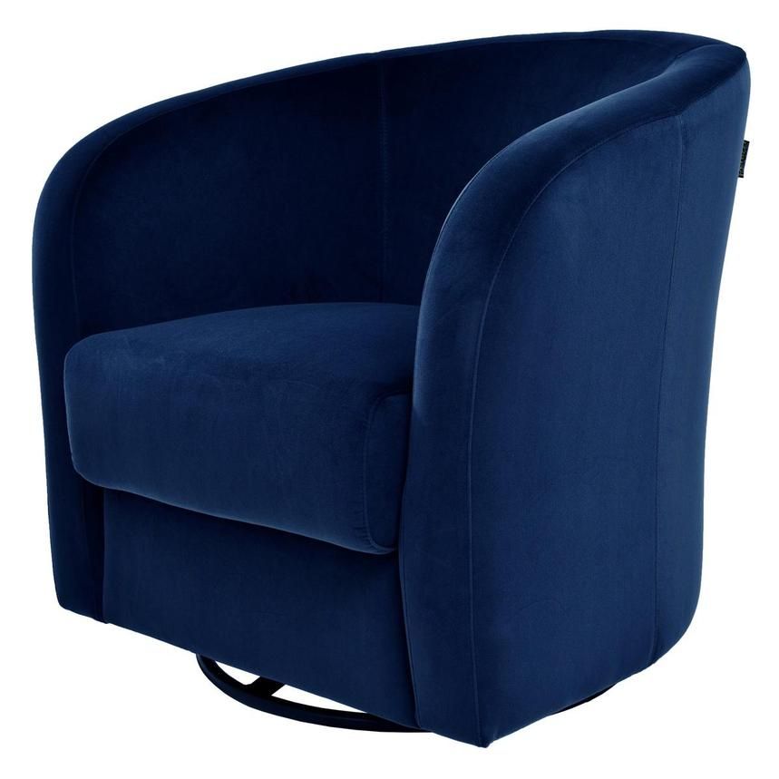 Delia Blue Swivel Accent Chair | El Dorado Furniture Inside Blue And Gold Round Side Stools (Gallery 19 of 20)