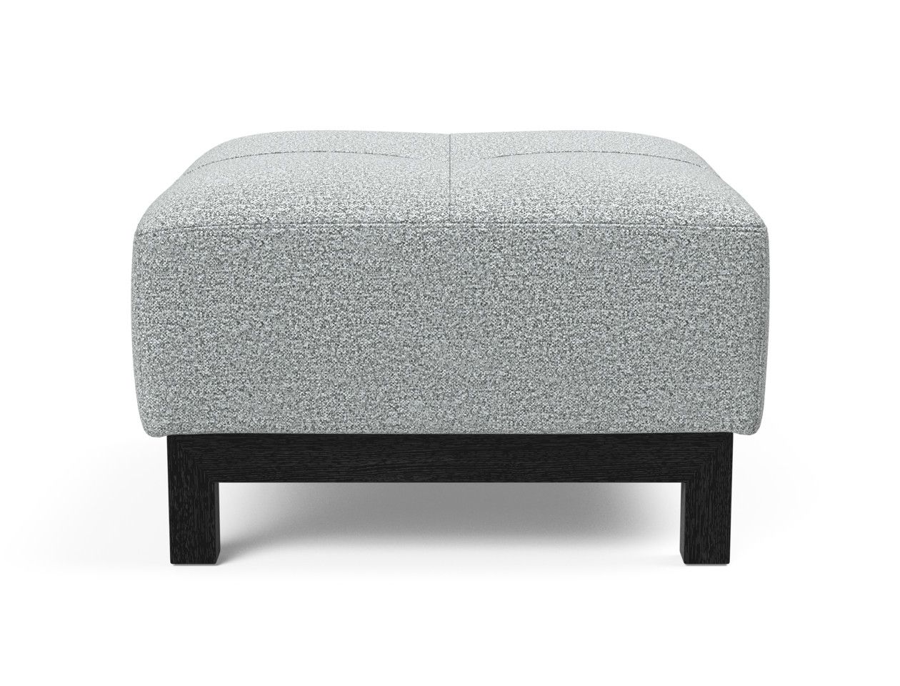 Deluxe Excess Ottoman Melange Light Gray, Black Wood Legsinnovation Regarding Light Blue And Gray Solid Cube Pouf Ottomans (View 9 of 20)