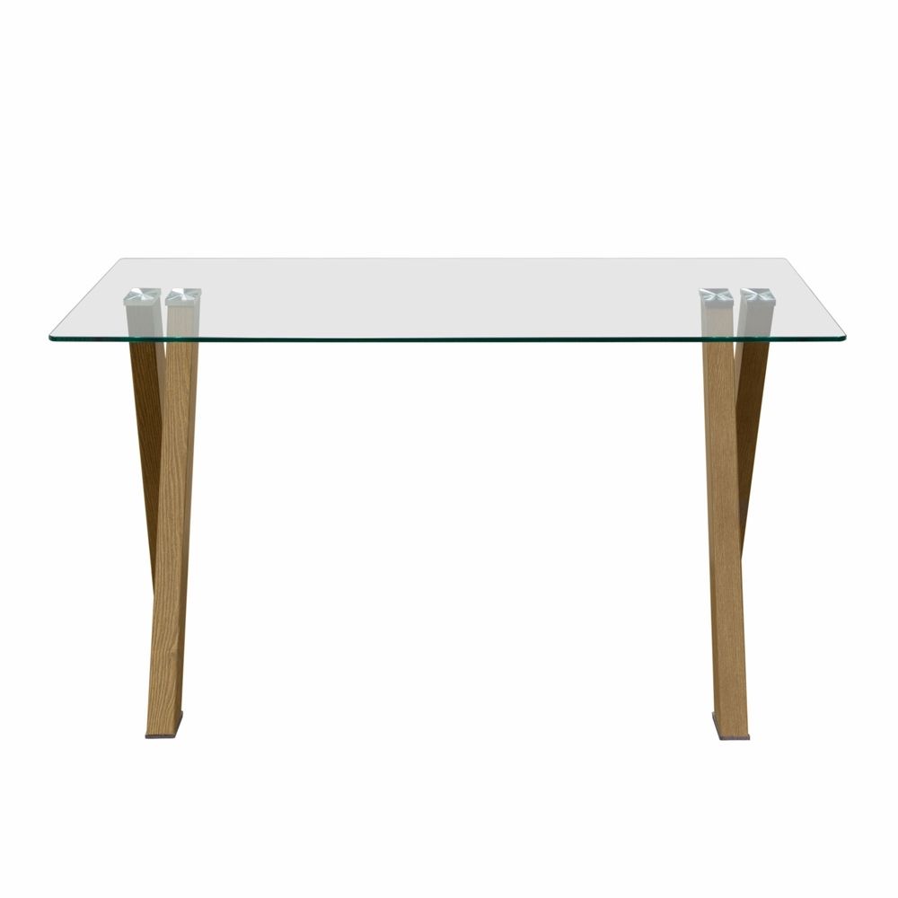 Diamond Sofa – Element Rectangular Glass Top Dining Table With Metal Intended For Rectangular Glass Top Console Tables (View 18 of 20)