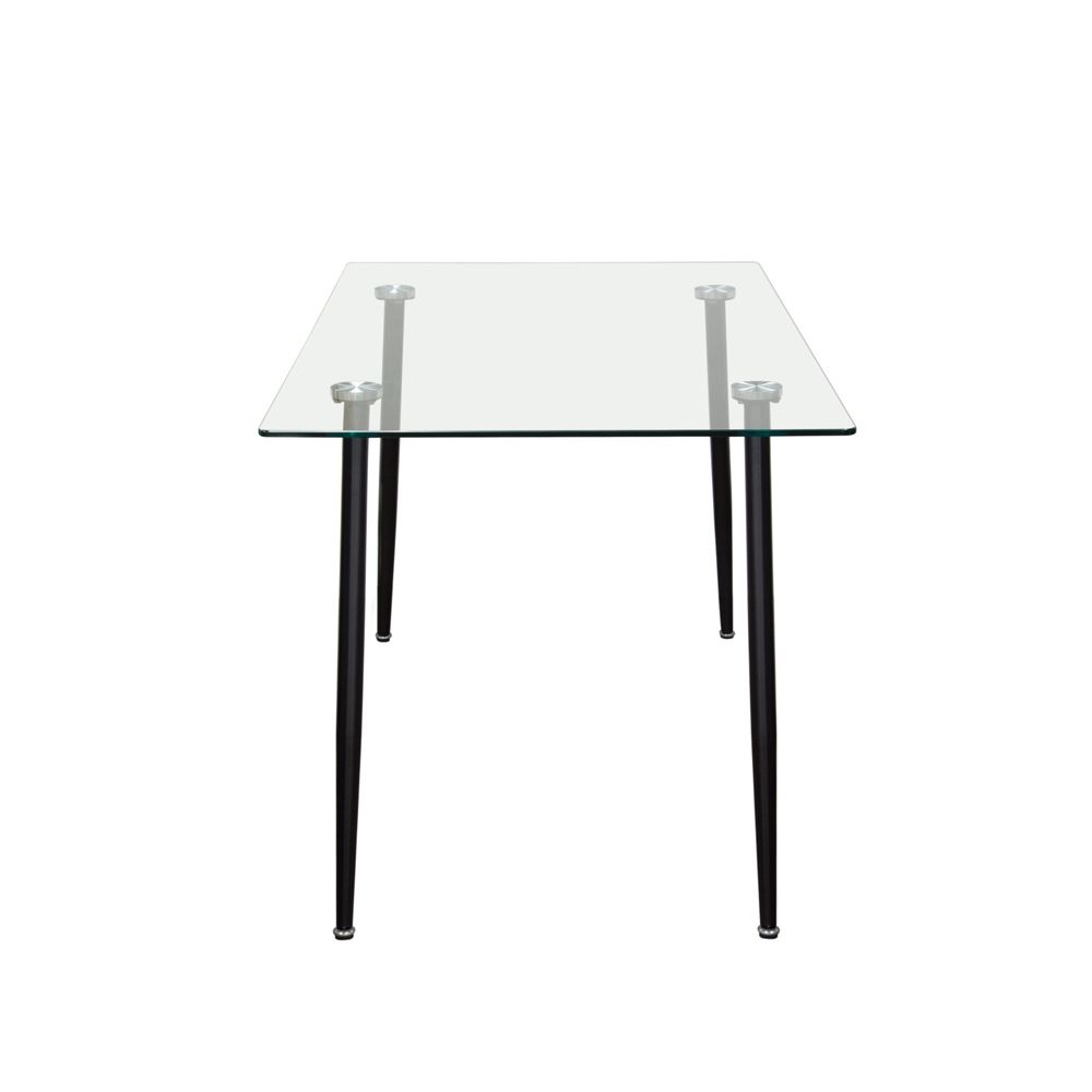Diamond Sofa – Finn Rectangular Glass Top Dining Table With Black With Regard To Rectangular Glass Top Console Tables (View 14 of 20)
