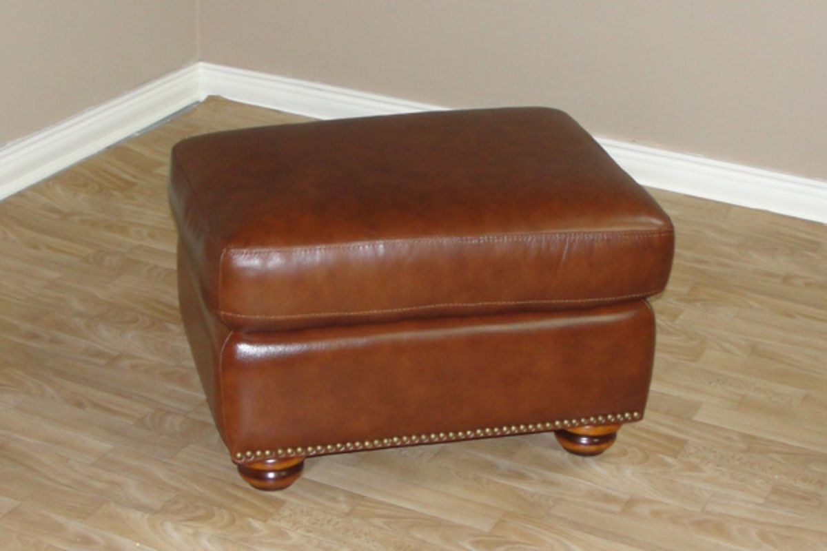 Dillion All Leather Ottoman At Gardner White Pertaining To White Leather Ottomans (View 9 of 20)