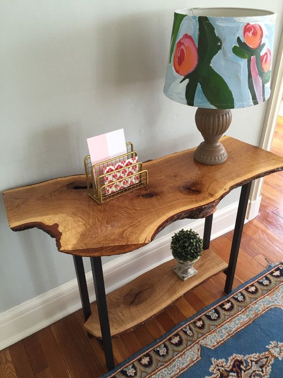Diy Half Moon Console Table Made From Tree Slab – Google Search For Rustic Walnut Wood Console Tables (View 7 of 20)