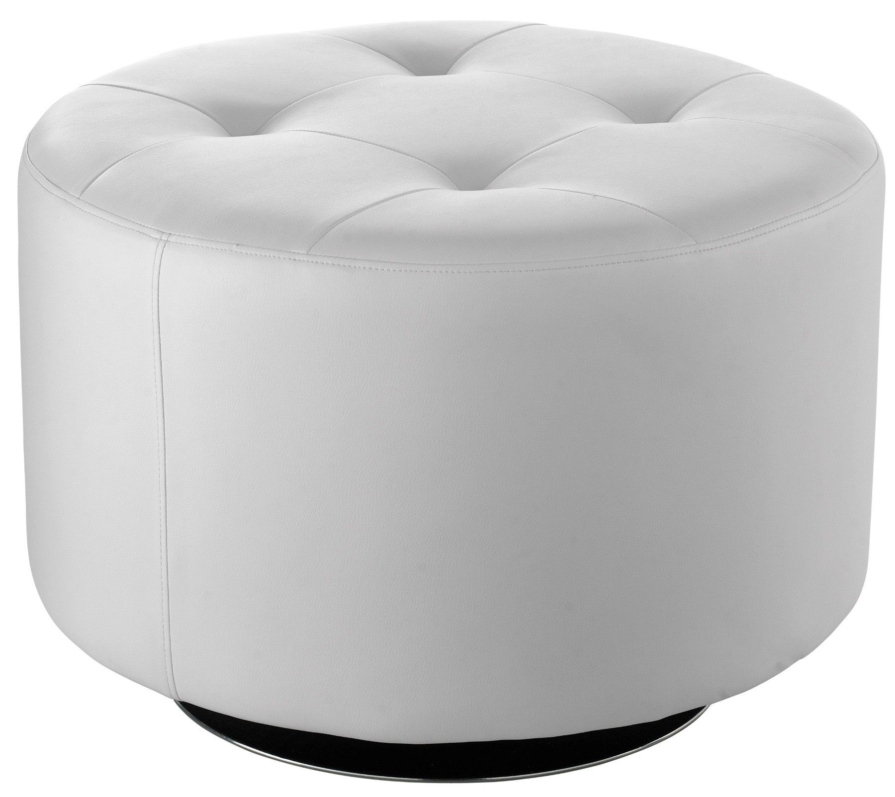Domani White Large Swivel Ottoman From Sunpan (11006) | Coleman Furniture Within White Large Round Ottomans (View 15 of 20)
