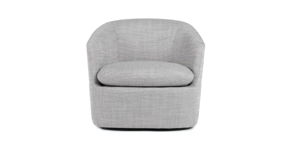 Duke Gray Fabric Lounge Chair | Turoy | Article In 2021 | Chair, Fabric Regarding Scandinavia Wrapped Wool Cylinder Pouf Ottomans (View 7 of 20)