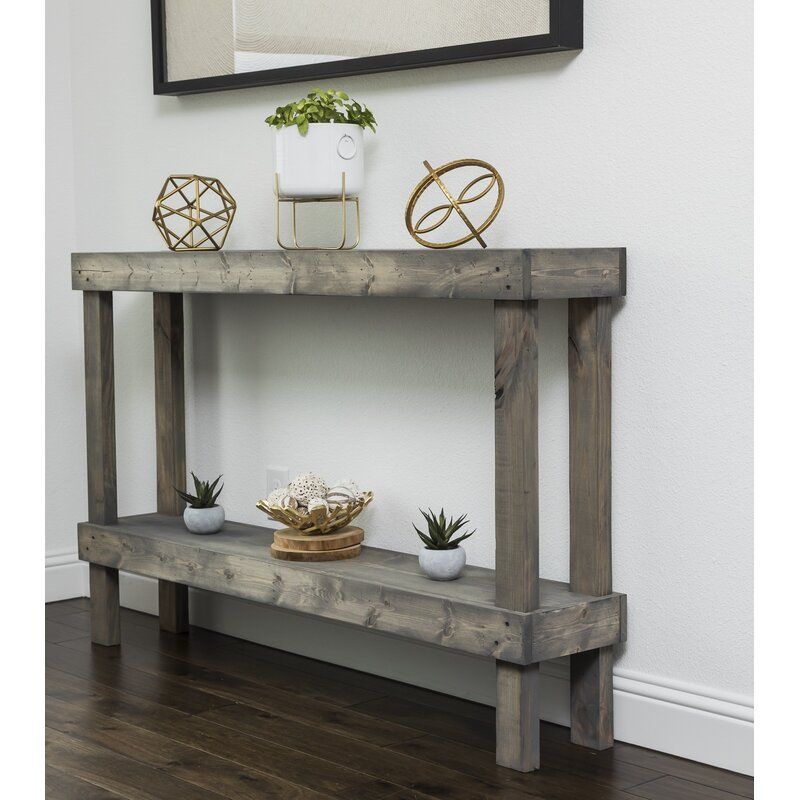 Dunlap Solid Wood Console Table | Wood Console, Wood Console Table For Gray Wood Veneer Console Tables (Gallery 19 of 20)