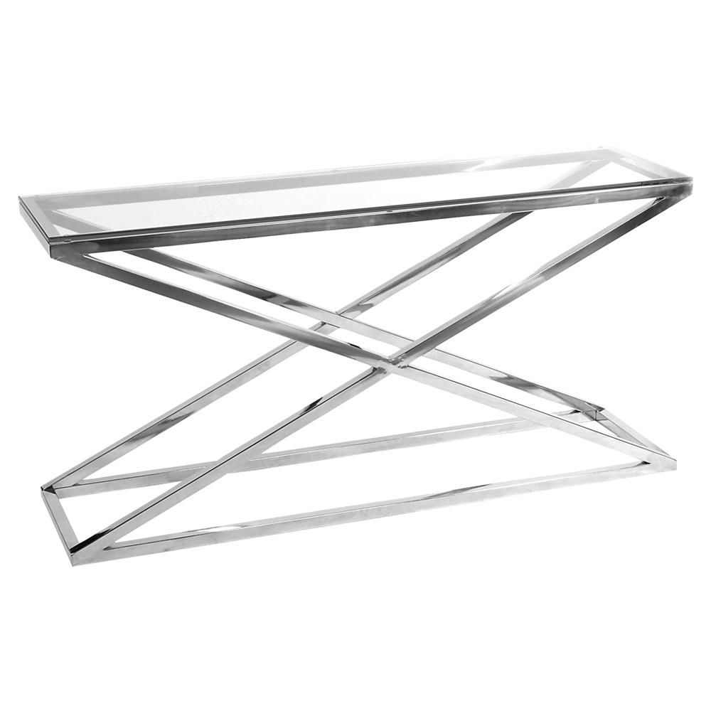 Eichholtz Criss Cross Modern Classic Glass Rectangular Console Table Within Rectangular Glass Top Console Tables (View 9 of 20)