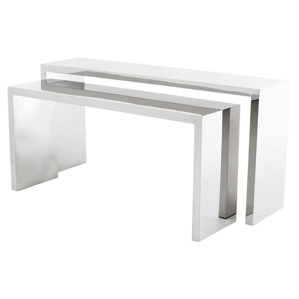 Eichholtz Esquire Modern Classic Stainless Steel Sleek Rectangular Pertaining To Stainless Steel Console Tables (View 8 of 20)