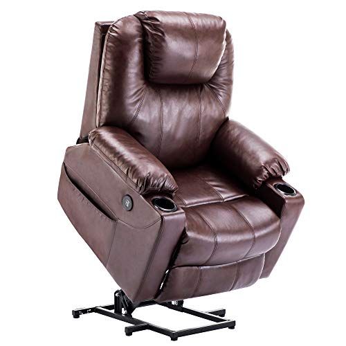 Electric Power Lift Recliner Massage Sofa Heating Chair Lounge Remote With Regard To Black Faux Leather Usb Charging Ottomans (View 3 of 20)