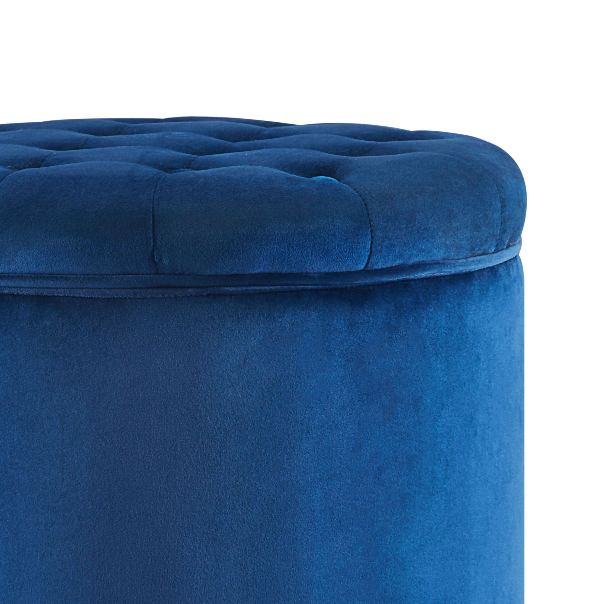 Elegant Linen/ Velvet Tufted Button Ottoman Round Footstool Coffee Intended For Gray Fabric Round Modern Ottomans With Rope Trim (View 6 of 20)