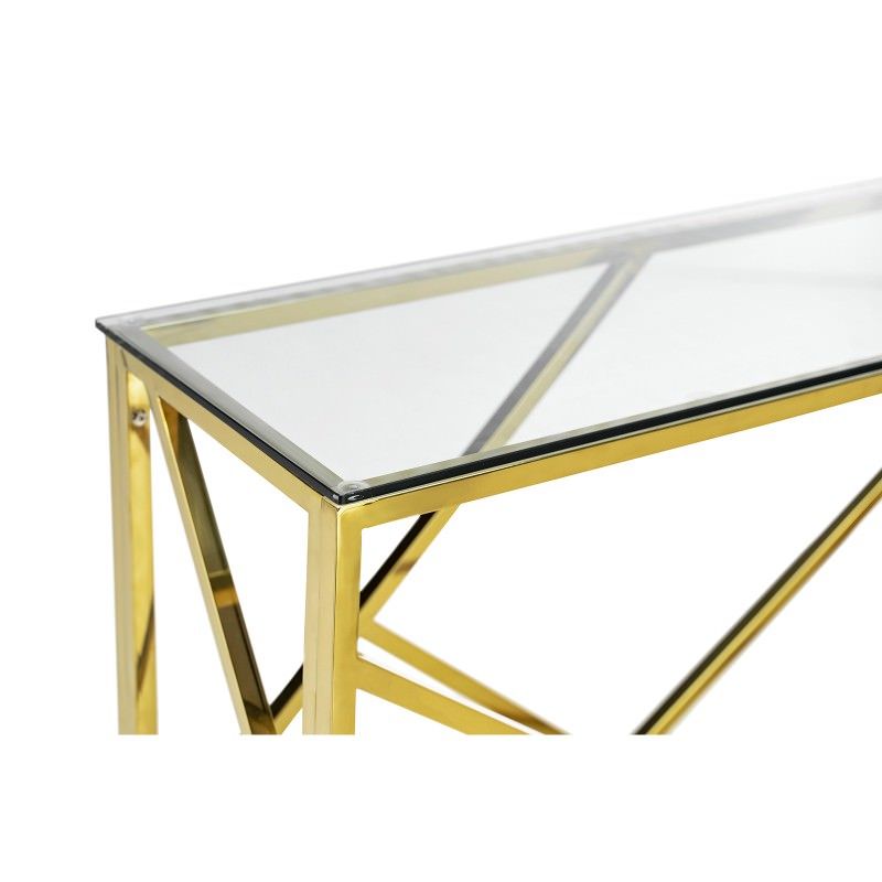Elena Tempered Glass & Stainless Steel Console Table, 120cm With Regard To Glass And Stainless Steel Console Tables (View 7 of 20)