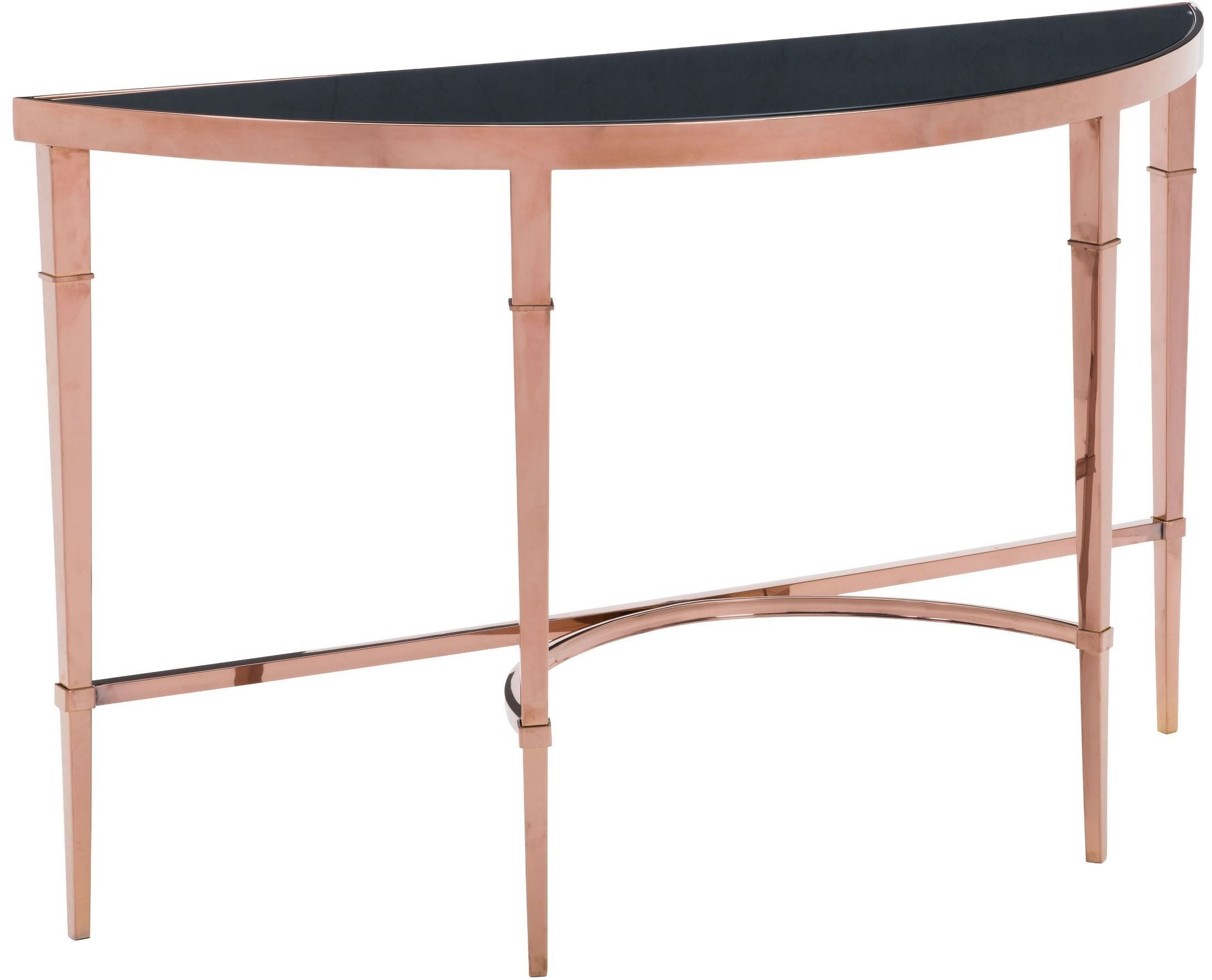 Elite Rose Gold & Black Console Table From Zuo Mod (100348) | Coleman Intended For Black And Gold Console Tables (View 8 of 20)