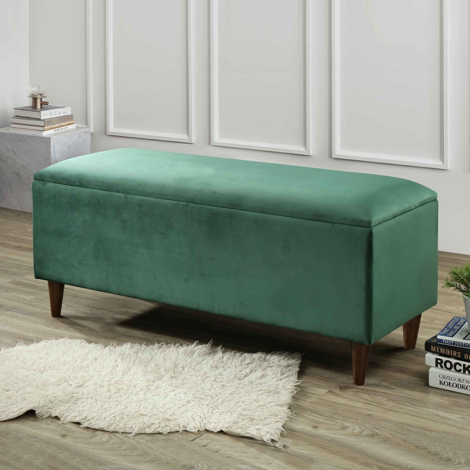 Emma Fabric Ottoman | Emma Storage Ottoman Fabric Green |shop Online Intended For Fabric Storage Ottomans (View 4 of 20)