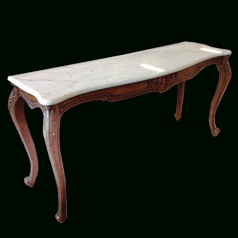 European Design Louis Xv Console Table With White Marble Top Regarding Marble And White Console Tables (View 16 of 20)