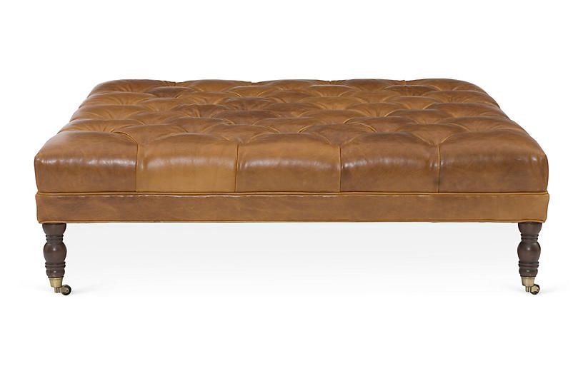 Evo Cocktail Ottoman, Caramel Leather – Ottomans – Ottomans, Poufs With Regard To Camber Caramel Leather Ottomans (View 8 of 17)
