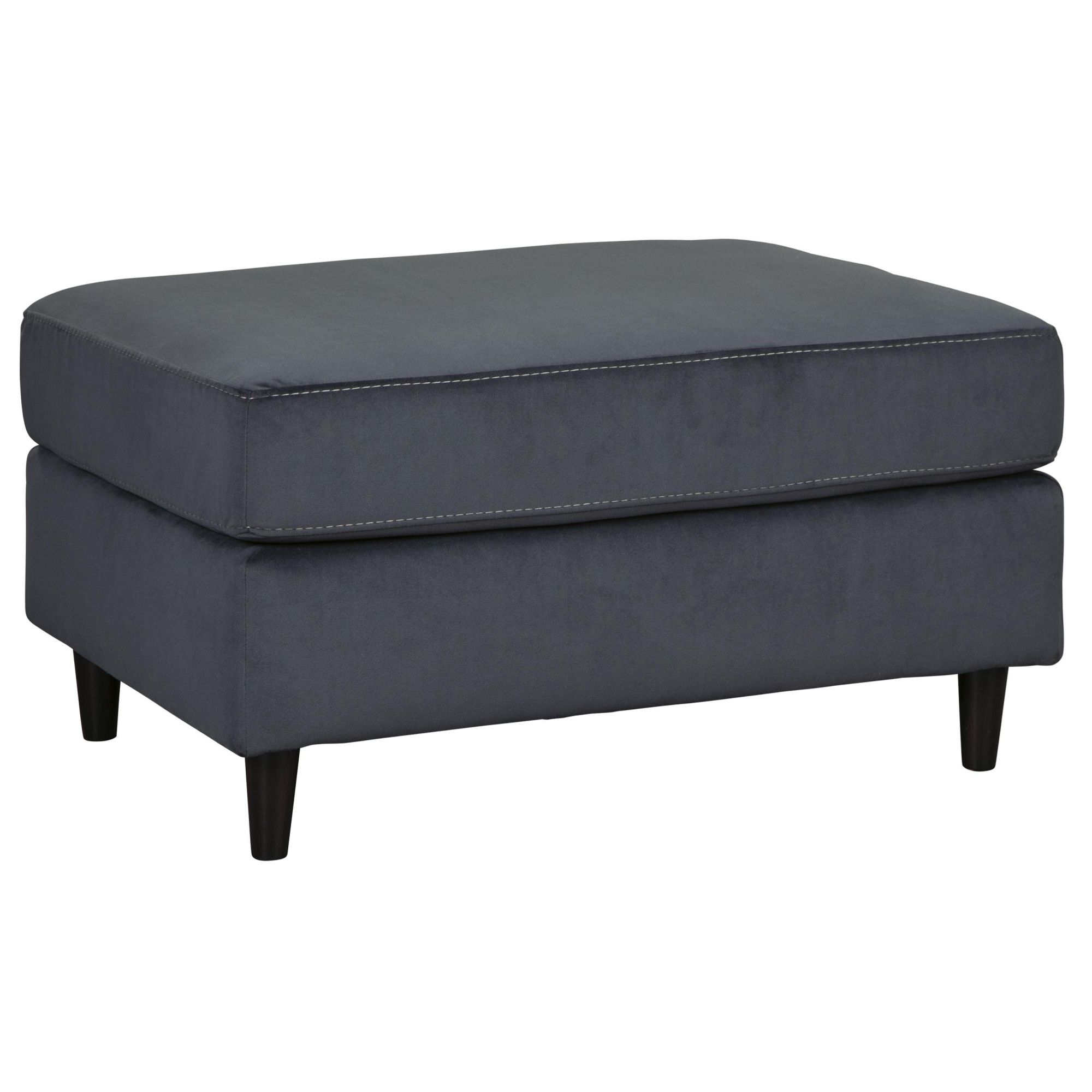 Fabric Upholstered Wooden Ottoman With Tapered Legs, Gray – Walmart Throughout Wooden Legs Ottomans (View 13 of 20)