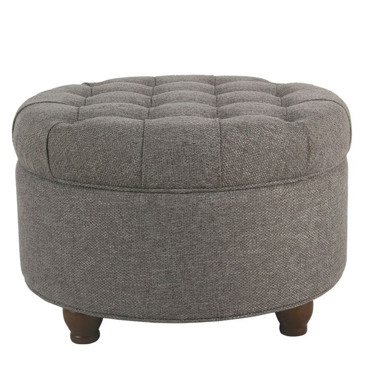 Fabric Upholstered Wooden Ottoman With Tufted Lift Off Lid Storage Intended For Light Gray Tufted Round Wood Ottomans With Storage (View 14 of 20)