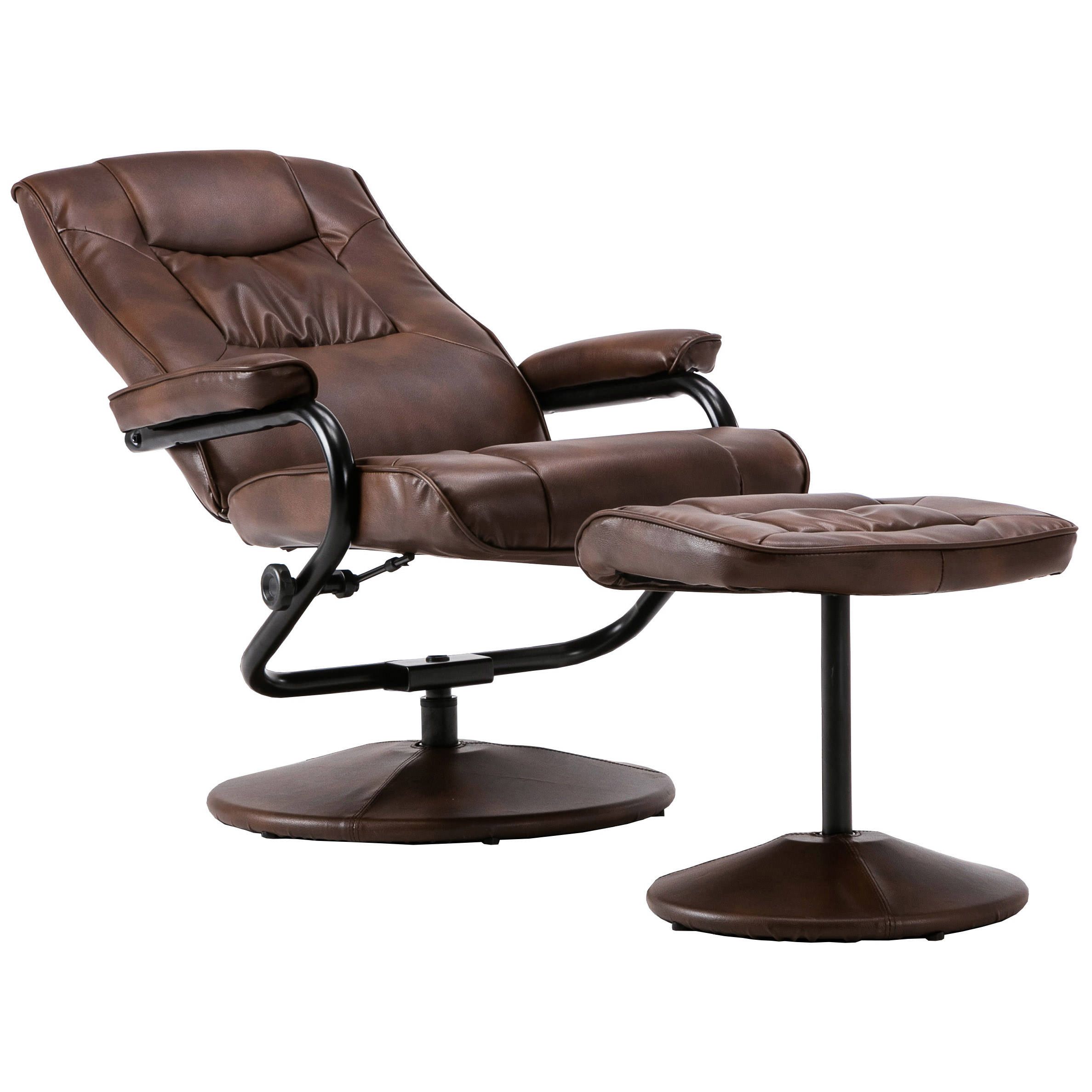 Faux Leather Reclining Recliner Swivel Chair | Black Tan Brown | Ebay Regarding Black Faux Leather Swivel Recliners (View 3 of 20)