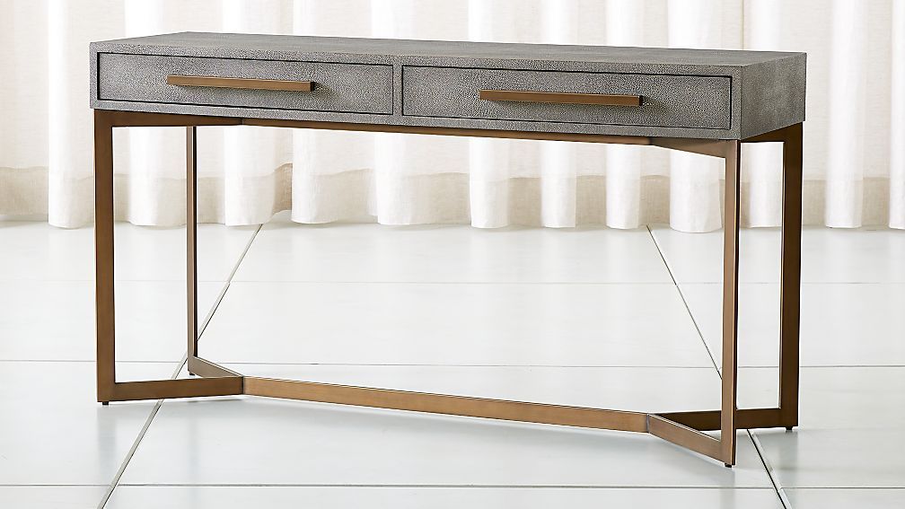Faux Shagreen Console Table + Reviews | Crate And Barrel | Console Pertaining To Faux Shagreen Console Tables (View 3 of 20)