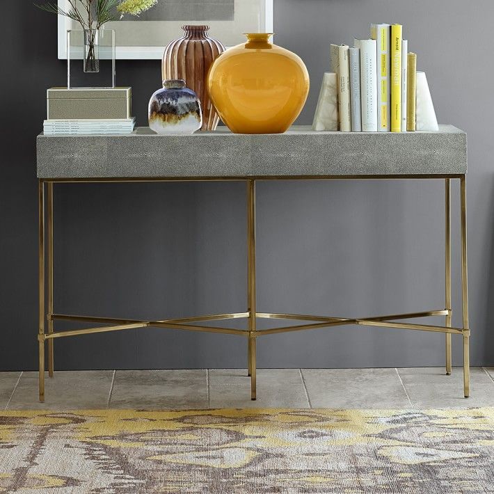 Faux Shagreen Console Table:light Grey | Modern Console Tables, Decor With Faux Shagreen Console Tables (View 18 of 20)
