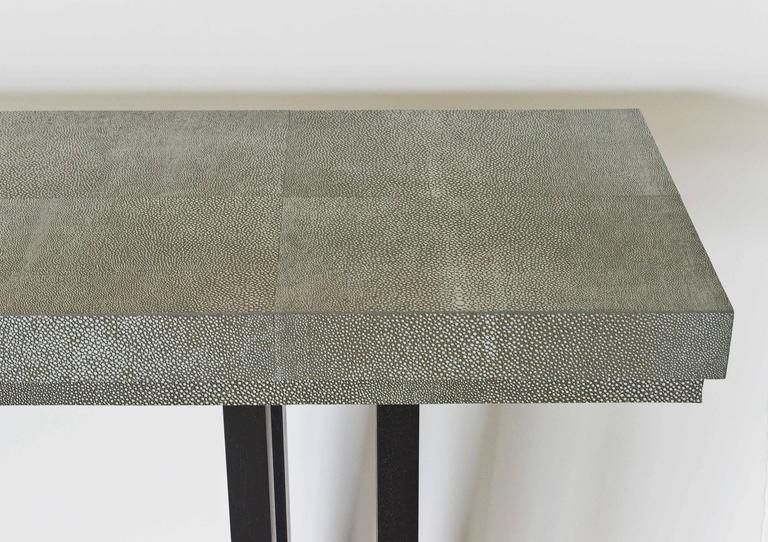 Faux Shagreen Leather Console Tablefabio Bergomi At 1stdibs With Regard To Faux Shagreen Console Tables (View 2 of 20)