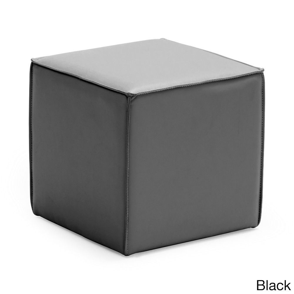 Featuring Sleek, Straight Lines For A Modern Appeal, This Contemporary Intended For Black And Ivory Solid Cube Pouf Ottomans (Gallery 19 of 20)