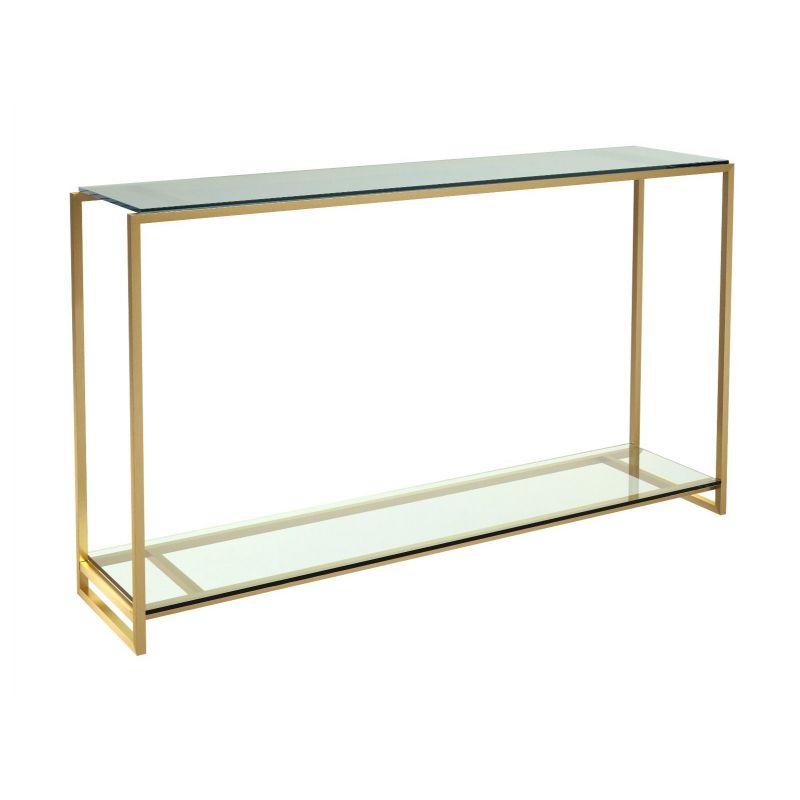 Federico Narrow Clear Glass Console Table | Living Furniture | Fads Throughout Clear Glass Top Console Tables (View 17 of 20)