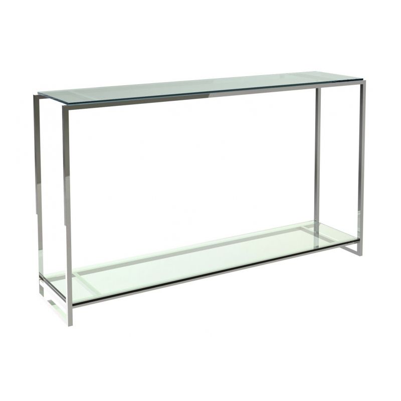 Federico Narrow Clear Glass Console Table | Living Furniture | Fads With Regard To Clear Glass Top Console Tables (View 18 of 20)