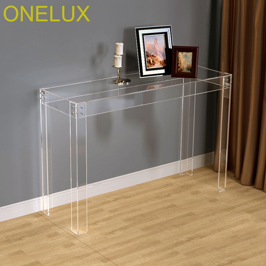 (flat Packed) Transparent V Legs Acrylic Hallway Desk,lucite Console In Clear Acrylic Console Tables (View 6 of 20)