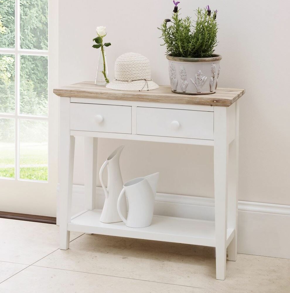 Florence White Console Table, Stunning Kitchen Console Table, 2 Drawers Pertaining To White Geometric Console Tables (View 8 of 20)