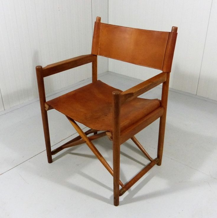 For Sale: Danish Folding Chair In Wood & Gear Leather, 1960's | Folding Pertaining To Medium Brown Leather Folding Stools (View 19 of 20)