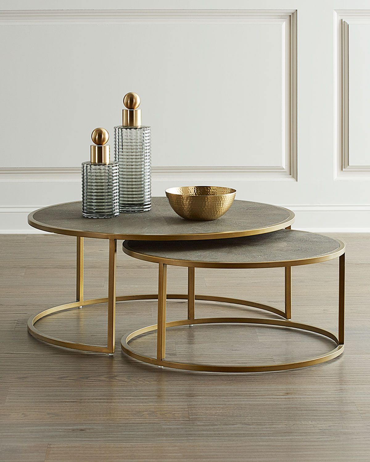 Four Hands Ginny Nesting Coffee Tables In 2021 | Nesting Coffee Tables For Round Gold Metal Cage Nesting Ottomans Set Of  (View 5 of 20)