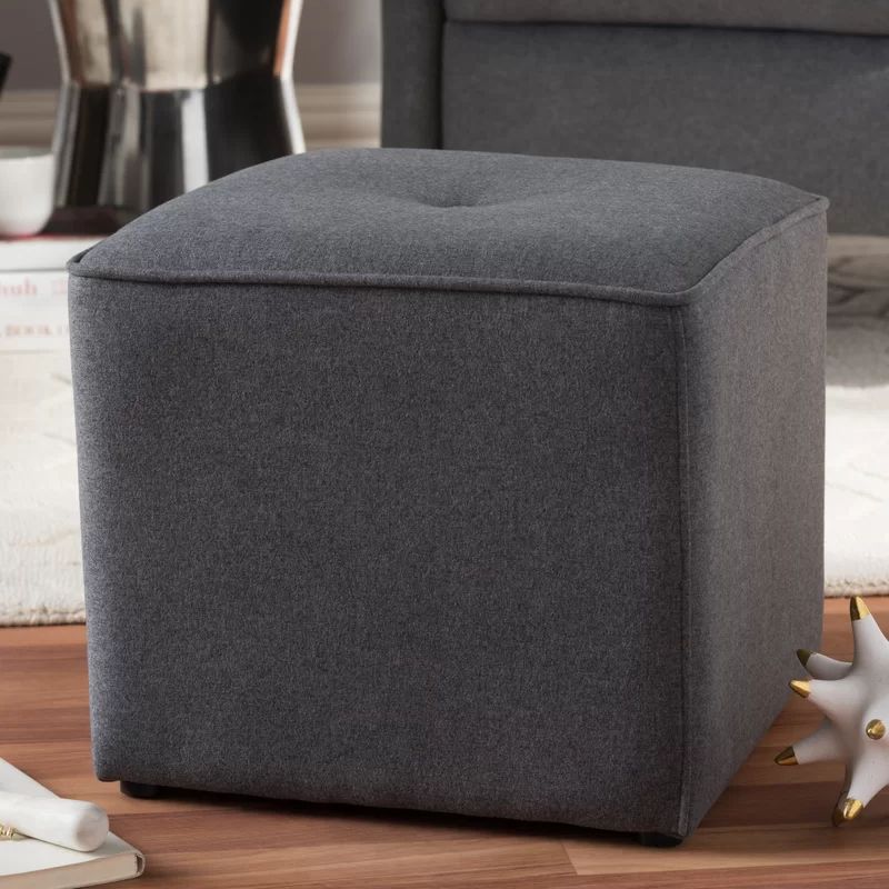 Foye Modern And Contemporary Cube Ottoman | Upholstered Ottoman, Fabric In Orange Fabric Modern Cube Ottomans (View 13 of 20)
