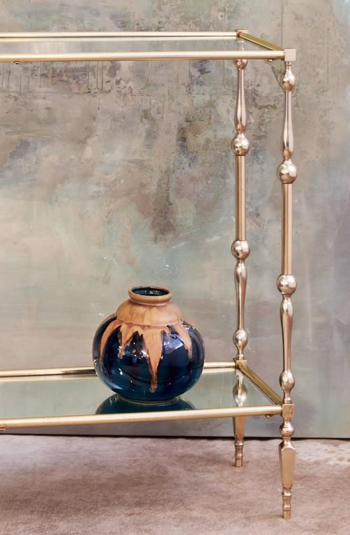 French Mid Century Brass Console Table At 1stdibs Regarding Antique Brass Round Console Tables (View 17 of 20)