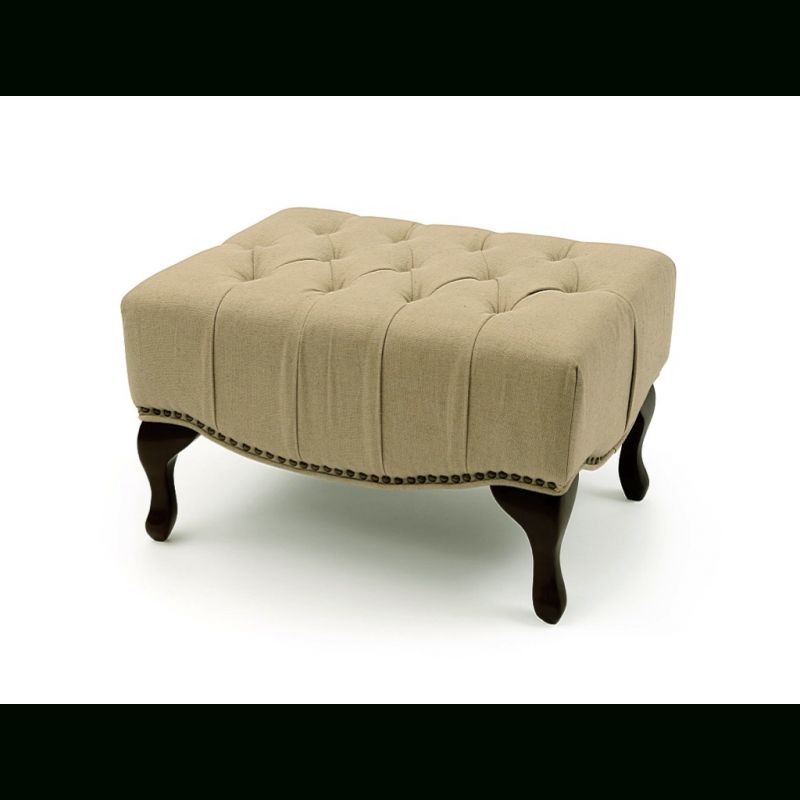 French Upholstered Ottoman In Linen | Upholstered Ottoman, Ottoman With Regard To French Linen Black Square Ottomans (View 9 of 20)