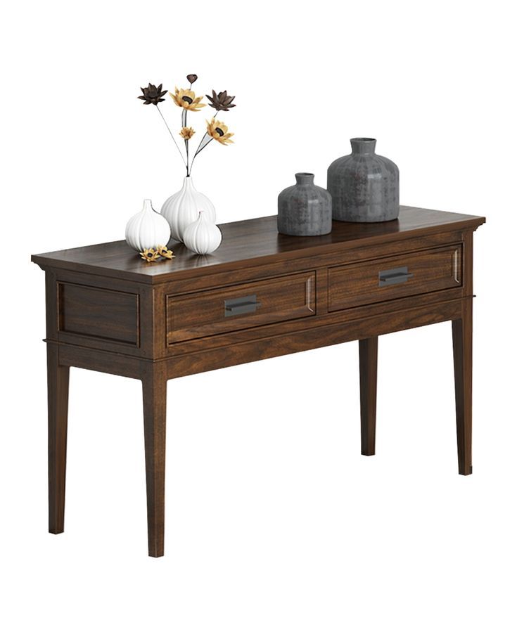 Furniture Caruth Sofa Table & Reviews – Furniture – Macy's | Wood With Wood Veneer Console Tables (View 4 of 20)