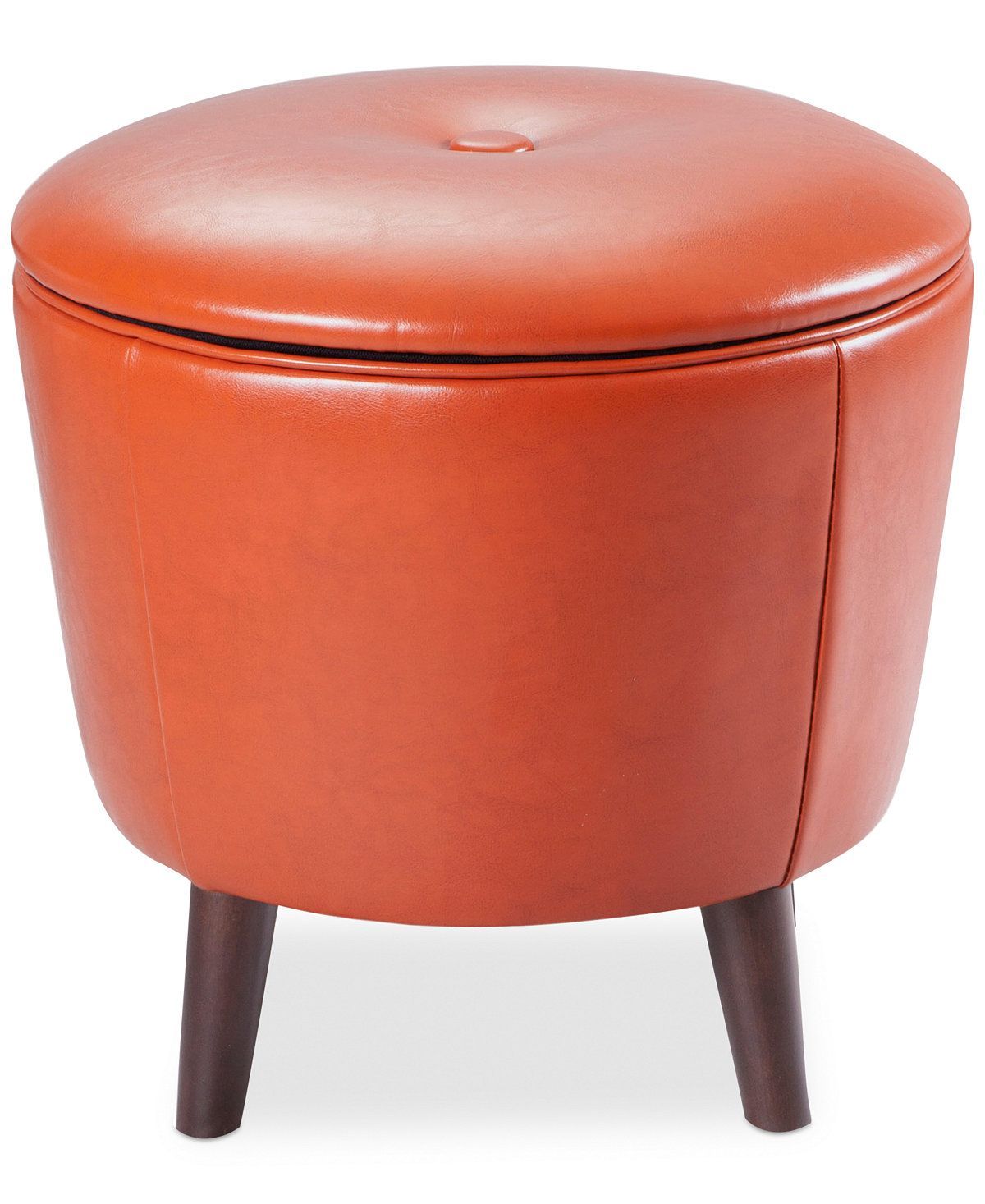 Furniture Kalen Faux Leather Storage Ottoman & Reviews – Furniture Pertaining To Orange Tufted Faux Leather Storage Ottomans (Gallery 19 of 20)