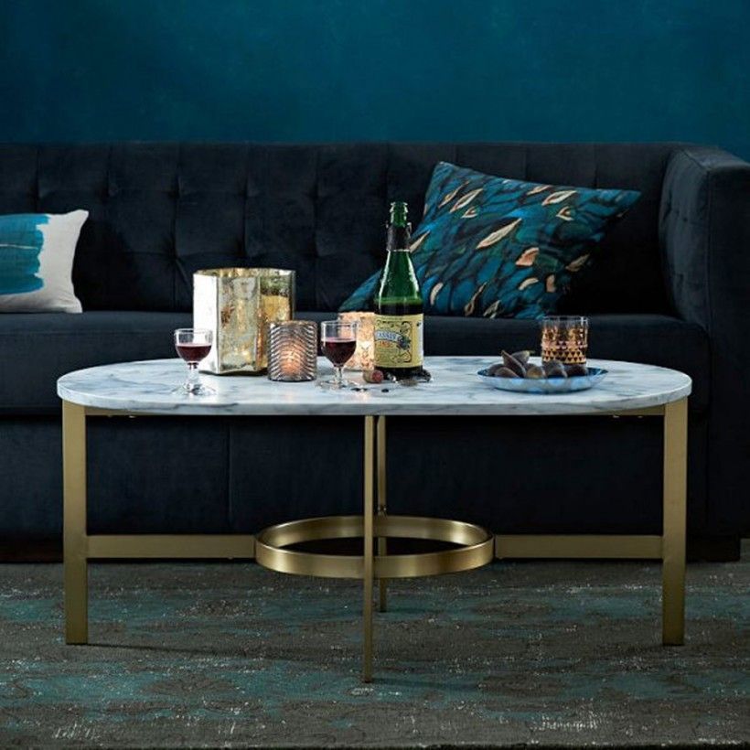 Furniture : Marble Brass Round Coffee Table Black Sofa Blue Wall Color Regarding Dark Coffee Bean Console Tables (View 11 of 20)