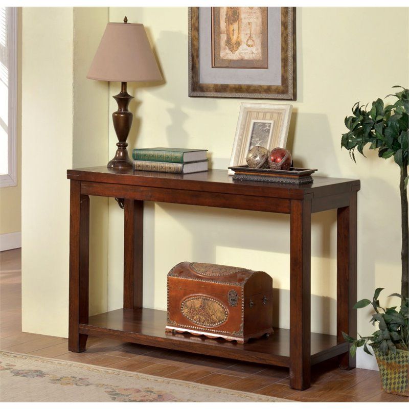 Furniture Of America Granger Transitional Wood Console Table In Cherry Pertaining To Wood Console Tables (View 17 of 20)