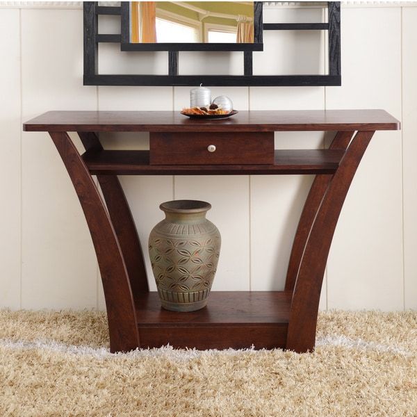 Furniture Of America Magnolia Modern 1 Drawer Dark Walnut Sofa Table For Dark Walnut Console Tables (View 20 of 20)
