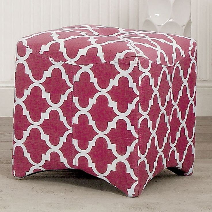Furniture Of America Priscell Quatrefoil Print Square Ottoman, Green With Regard To Green Fabric Square Storage Ottomans With Pillows (View 17 of 20)
